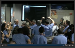 Control Room Celebrates When First Picture is Sent Back